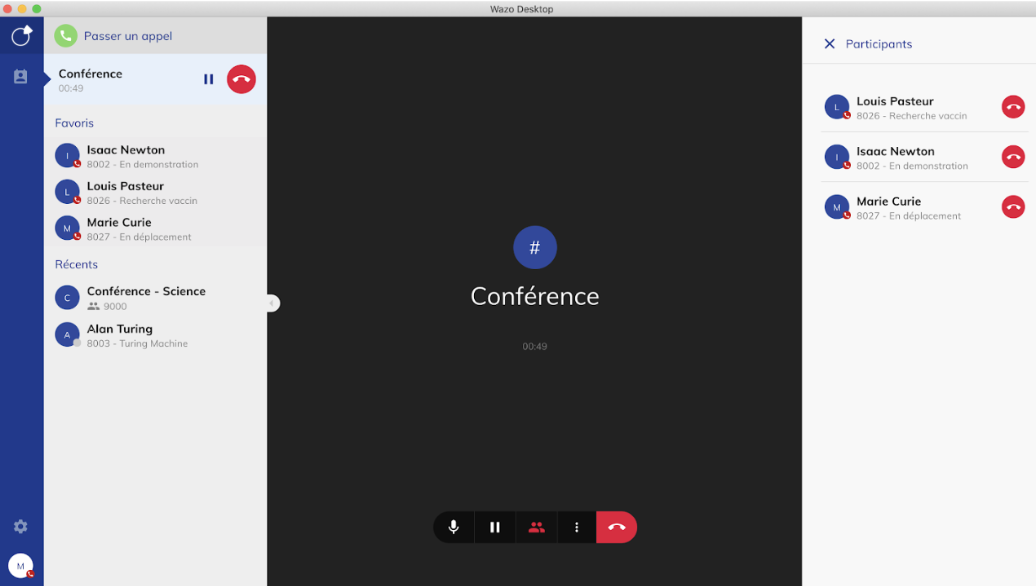 Interface de conférence téléphonique